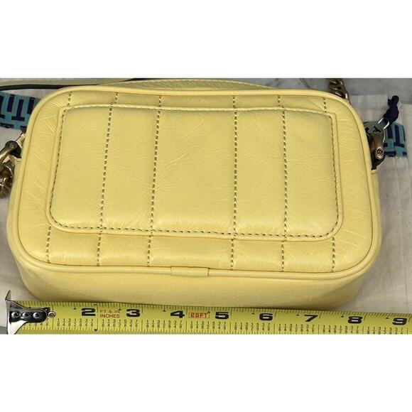 NWT Tory Burch Kira Patent Camera Bag Lemon Yellow 142808 Puffy Crossbody Mini - Picture 11 of 16